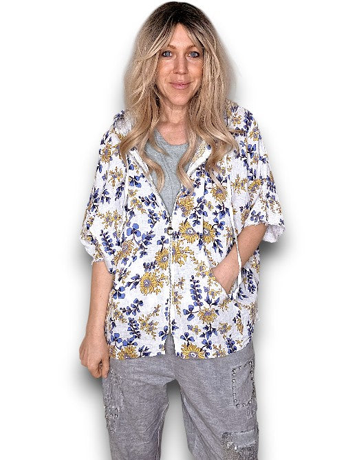 White Retro Butterscotch Hoodie Jkt