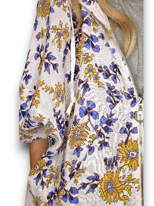 White Retro Butterscotch Hoodie Jkt