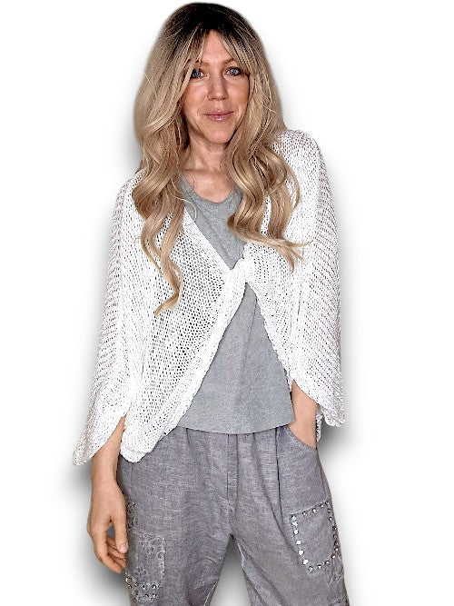 White Knot Knit Top