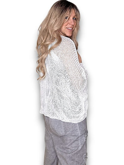 White Knot Knit Top