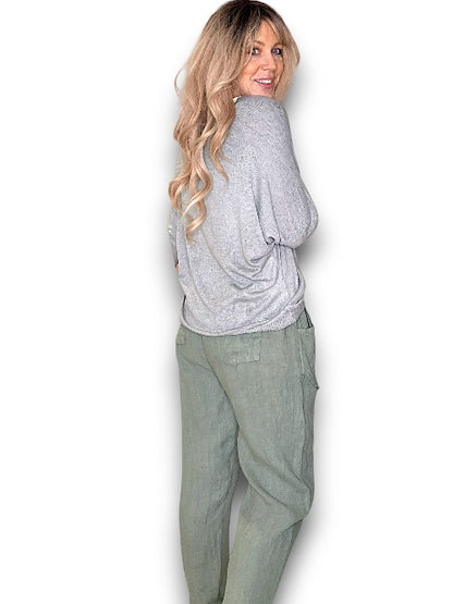 Forest Linen Star Pants
