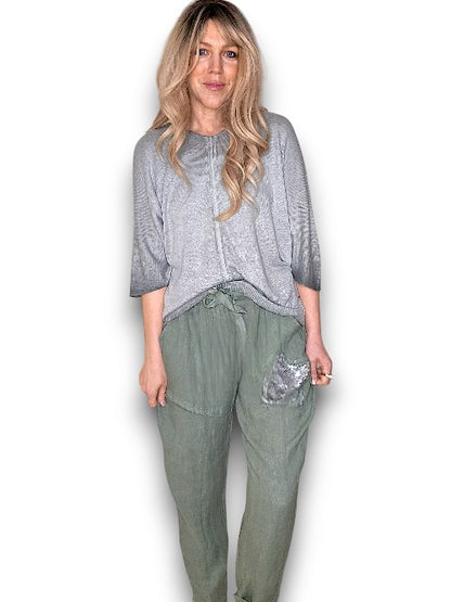 Forest Linen Star Pants
