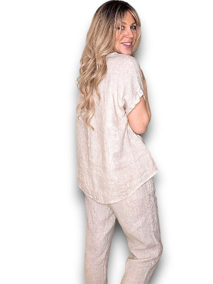 Beige Linen Star Tee