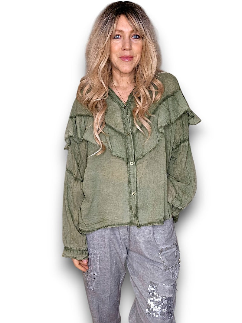 Forest Frill Long Sl Tunic