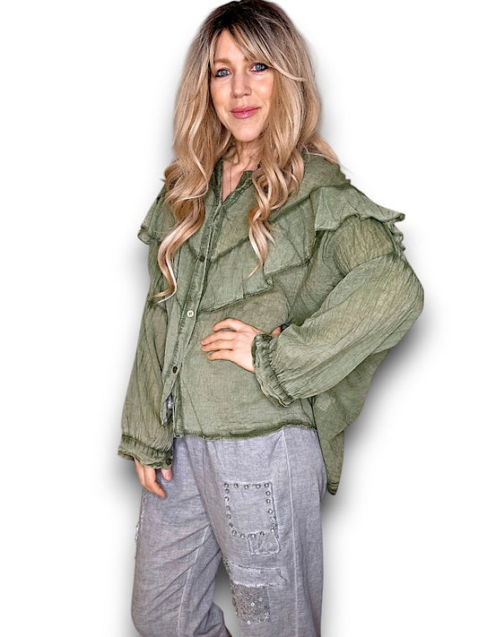 Forest Frill Long Sl Tunic