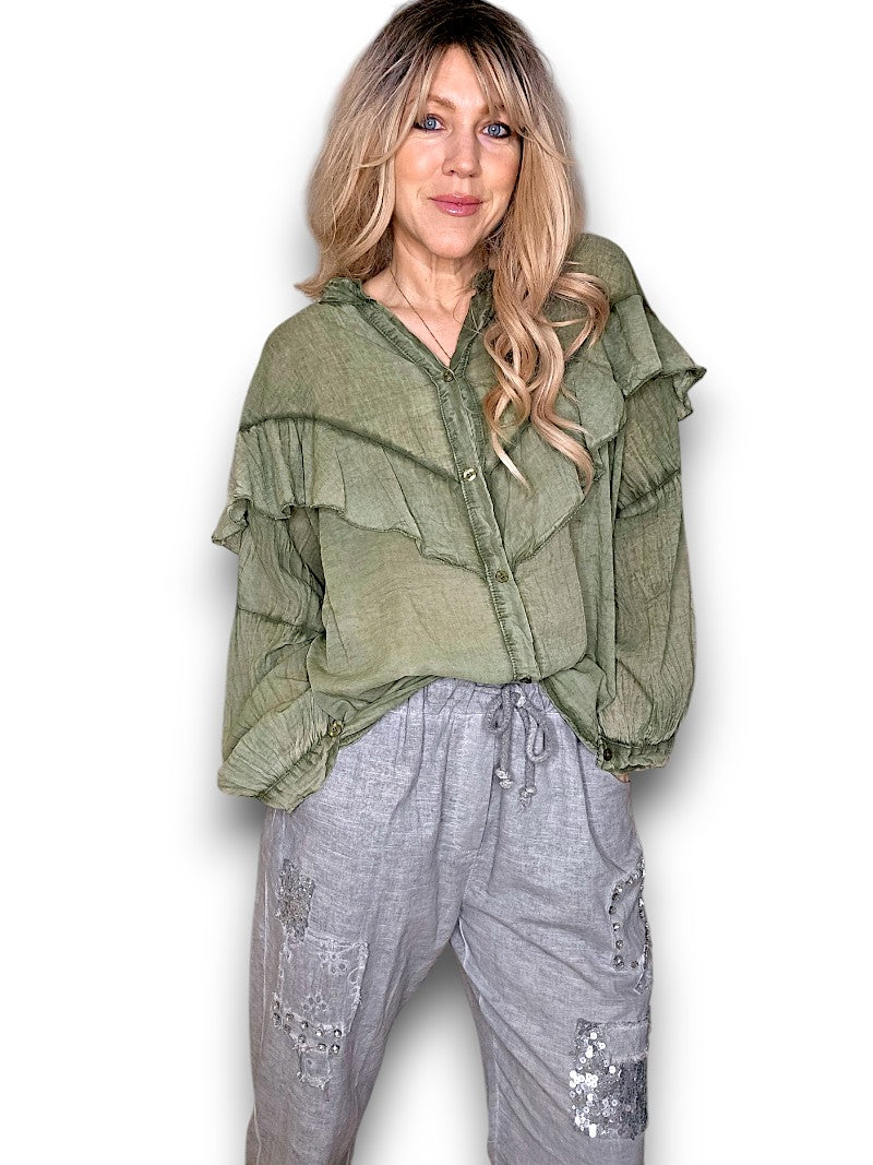 Forest Frill Long Sl Tunic