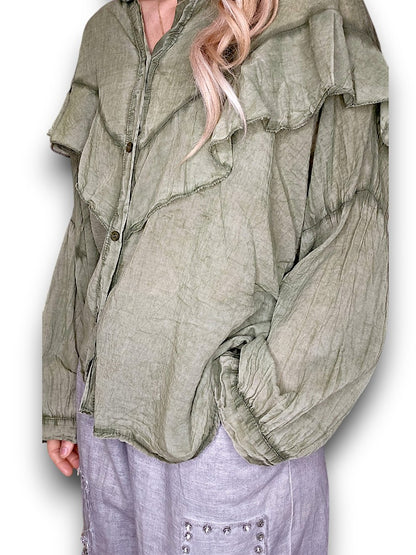 Forest Frill Long Sl Tunic
