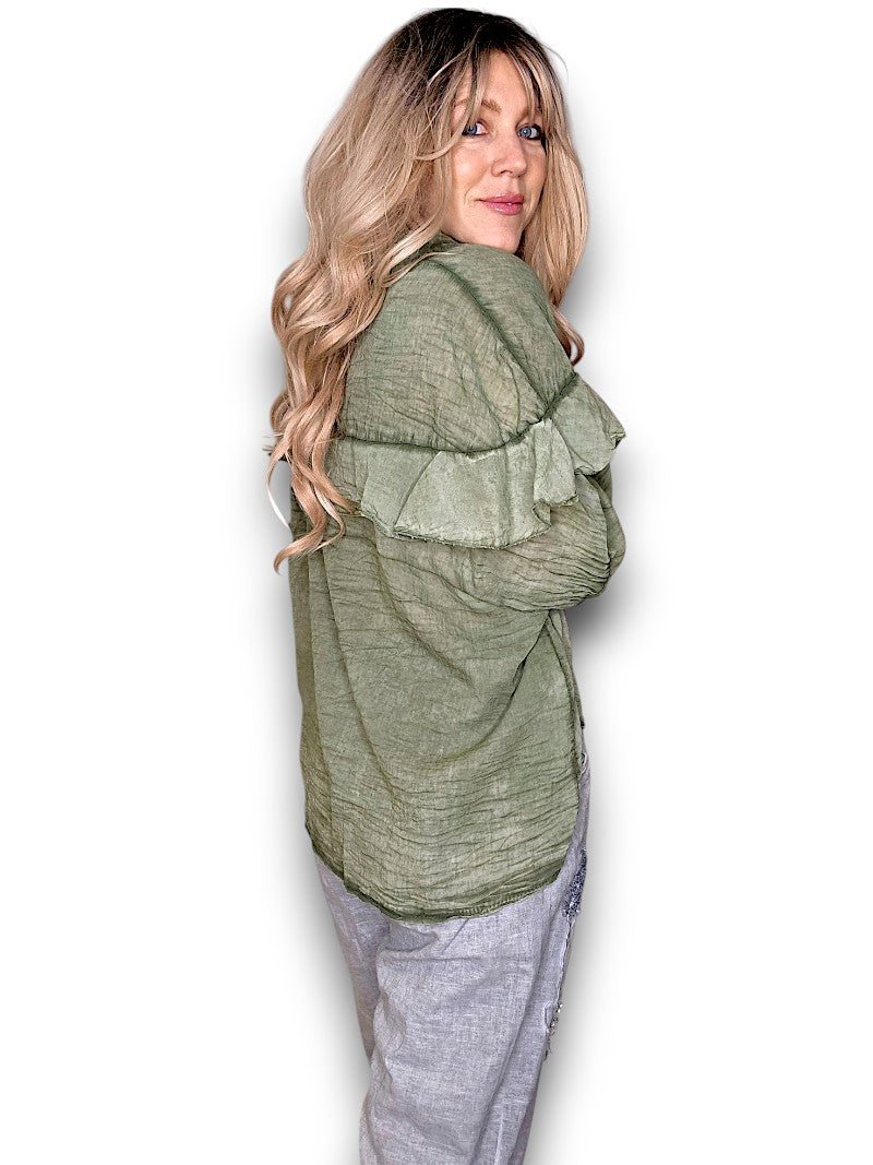 Forest Frill Long Sl Tunic