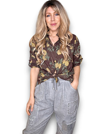 Dark Coffee Dolly Lemon Top