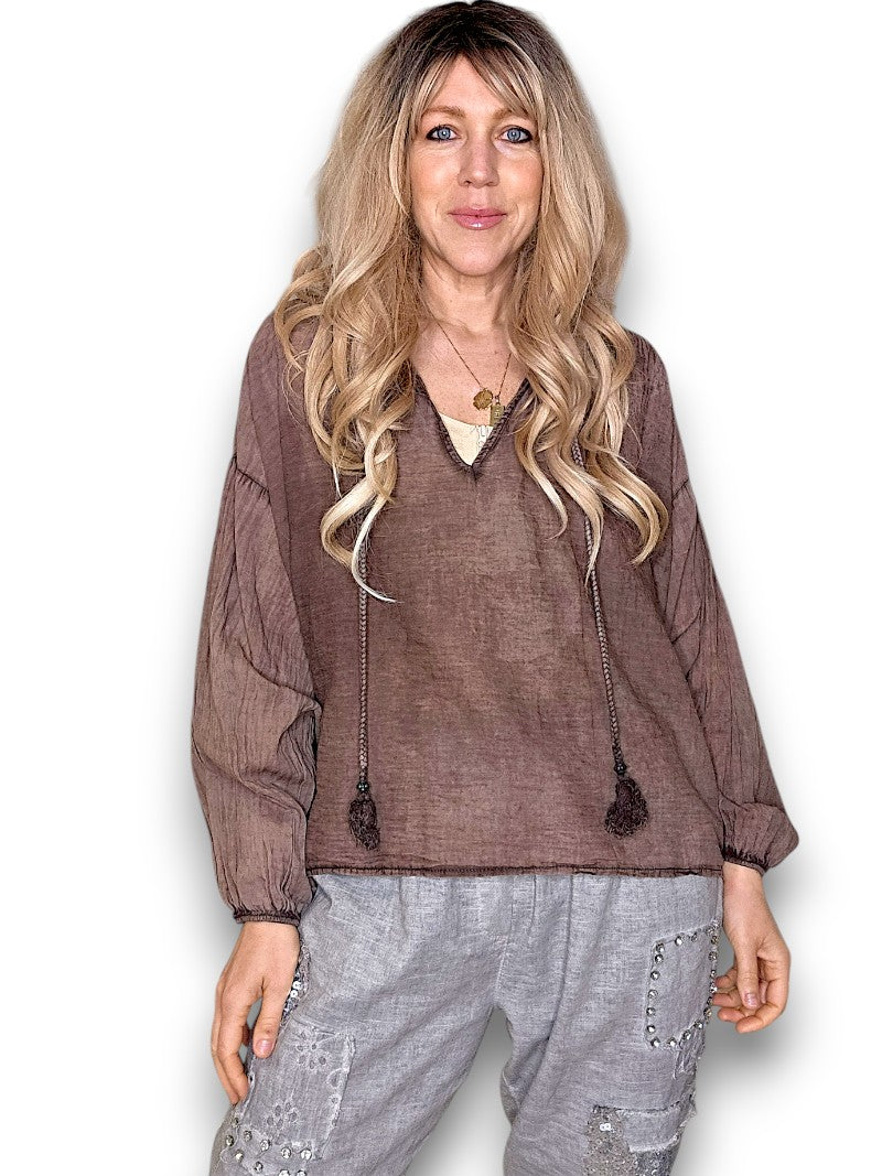 Dark Coffee Rope Tunic