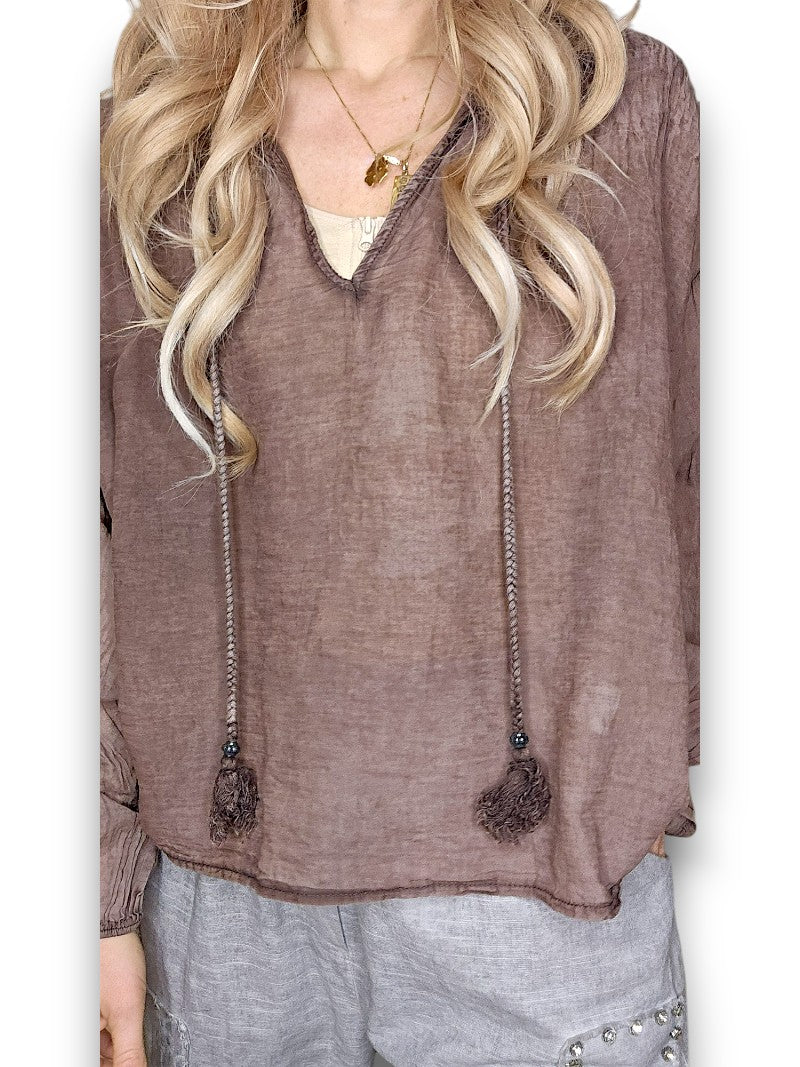 Dark Coffee Rope Tunic