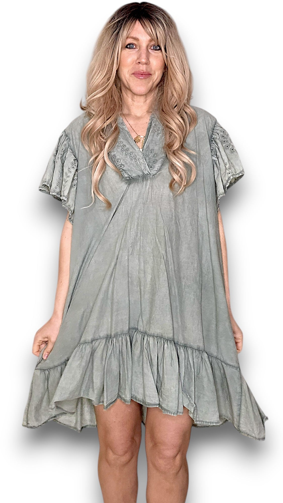 Sage Frill Dress