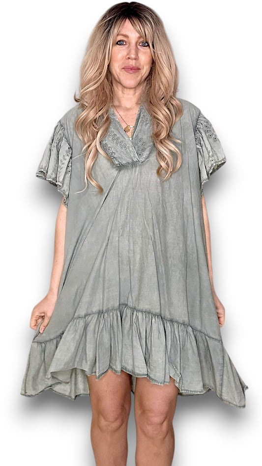 Sage Frill Dress