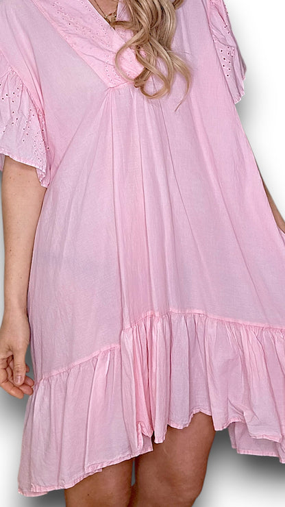 Bubblegum Pink Frill Dress