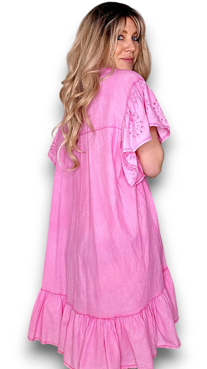 Bright Pink Frill Dress