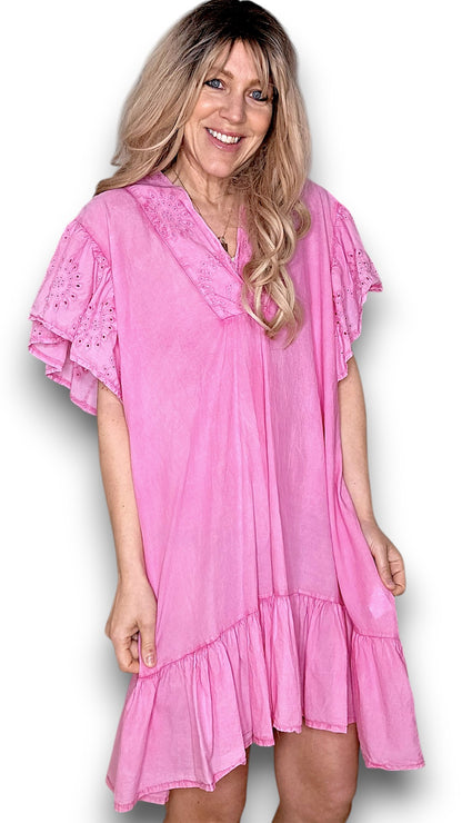 Bright Pink Frill Dress