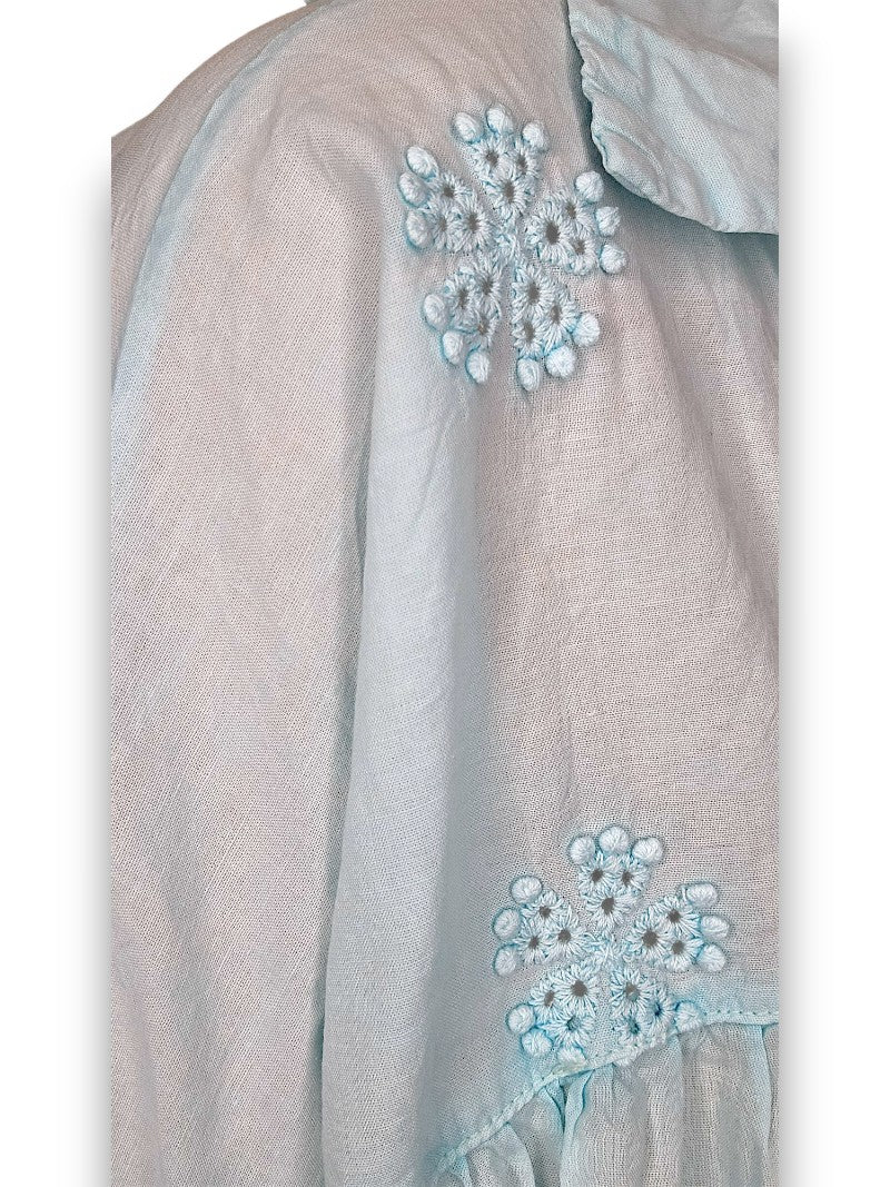 Ice Blue Pearl Lace Shirt