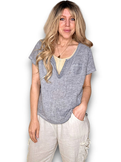 Truffle Rodeo Sequin Pkt Tee