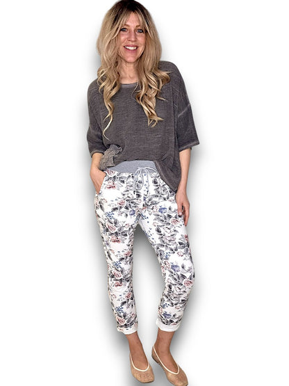 White Rose Bouquet Jogger