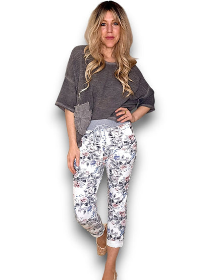 White Rose Bouquet Jogger