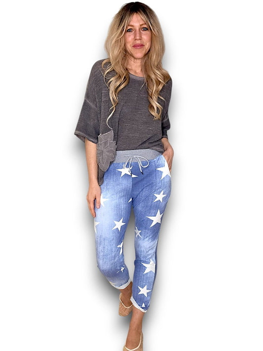 Light Denim Star Jogger