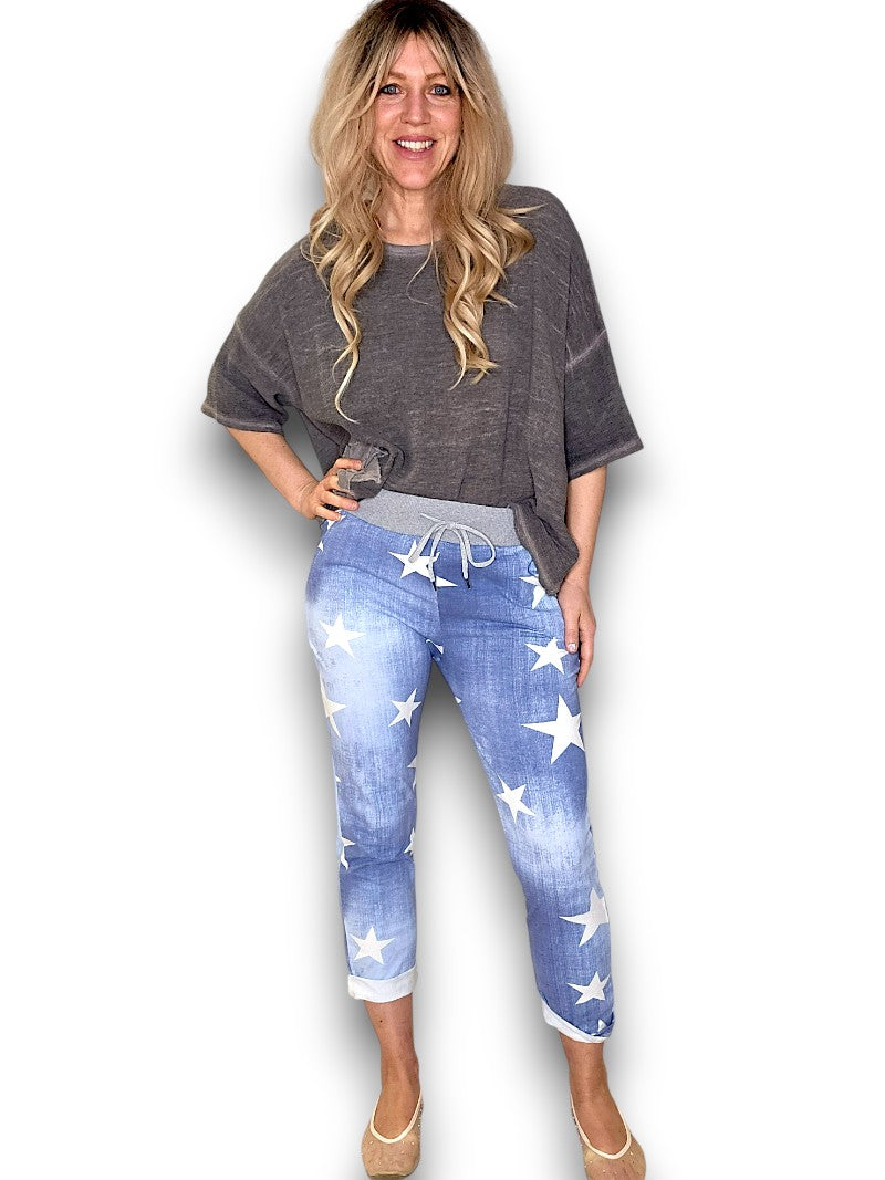 Light Denim Star Jogger