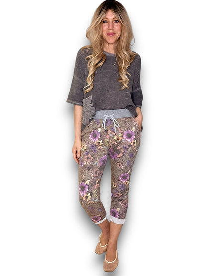 Floral Houndstooth Jogger