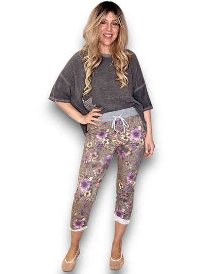Floral Houndstooth Jogger