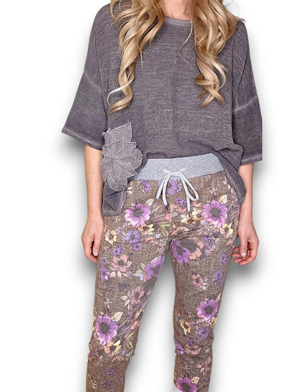 Floral Houndstooth Jogger