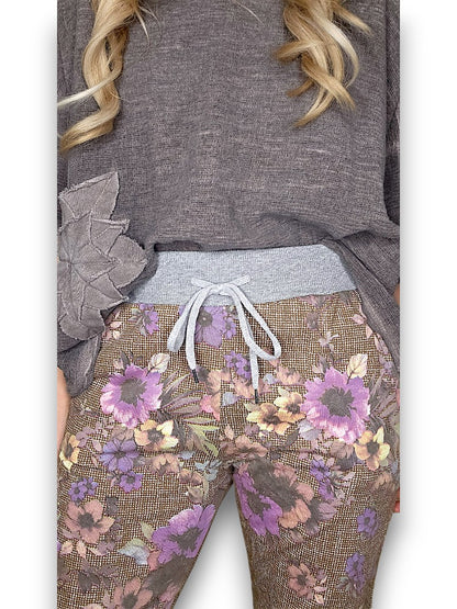 Floral Houndstooth Jogger