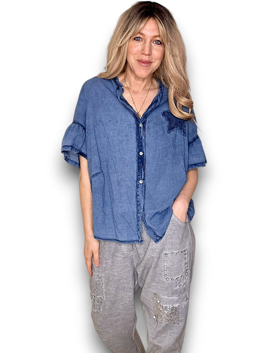 Faded Navy Star Shirt