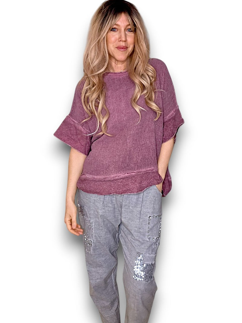 Faded Plum Rodeo Fray Tee