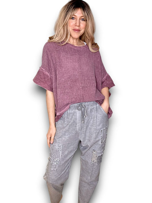 Faded Plum Rodeo Fray Tee