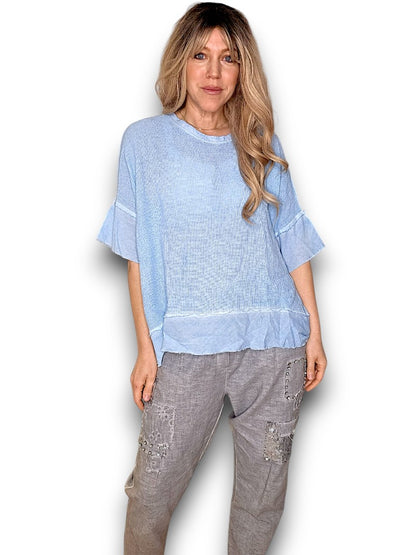 Baby Blue Rodeo Fray Tee
