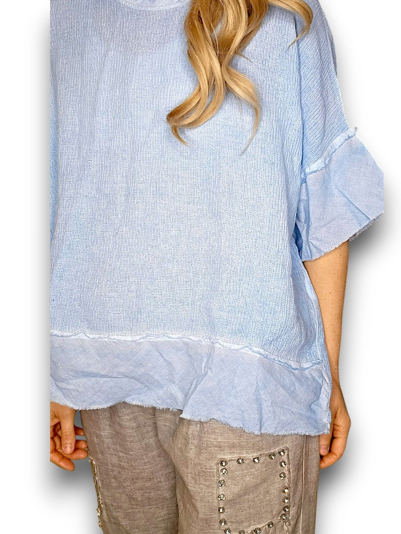 Baby Blue Rodeo Fray Tee