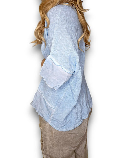Baby Blue Rodeo Fray Tee