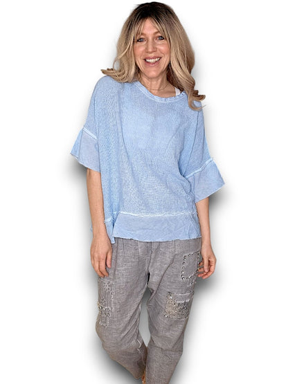 Baby Blue Rodeo Fray Tee