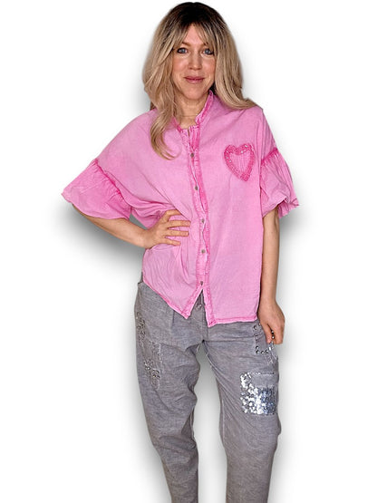 Bright Pink Heart Shirt