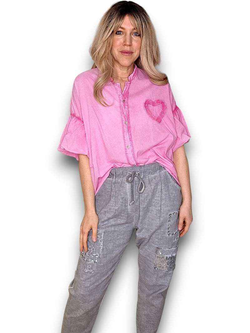 Bright Pink Heart Shirt