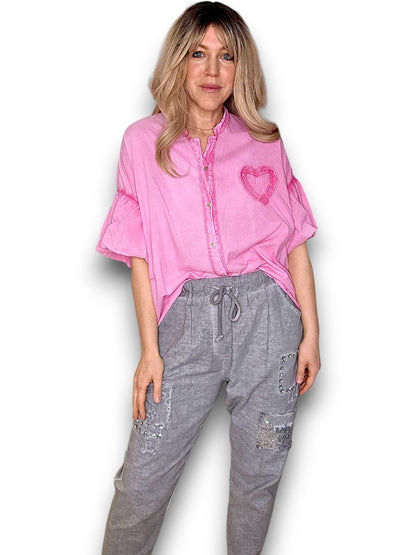 Bright Pink Heart Shirt