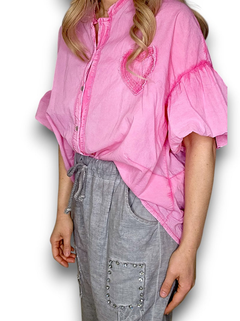 Bright Pink Heart Shirt