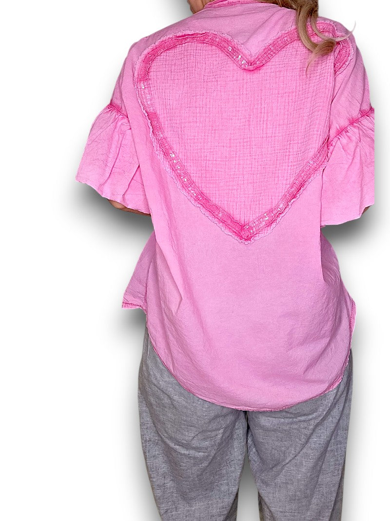 Bright Pink Heart Shirt