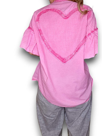 Bright Pink Heart Shirt