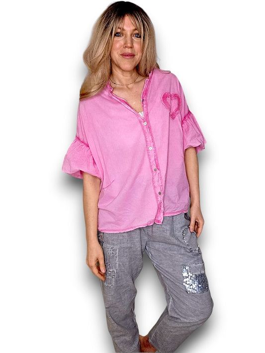 Bright Pink Heart Shirt