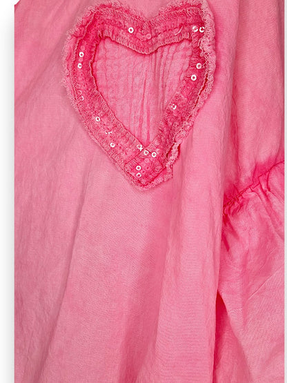 Bright Pink Heart Shirt