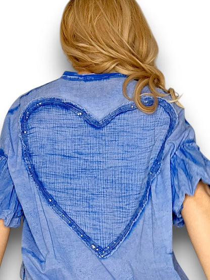 Light Cobalt Heart Shirt