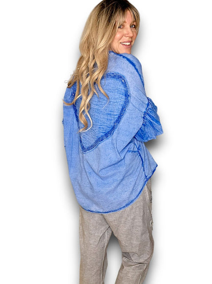 Light Cobalt Heart Shirt