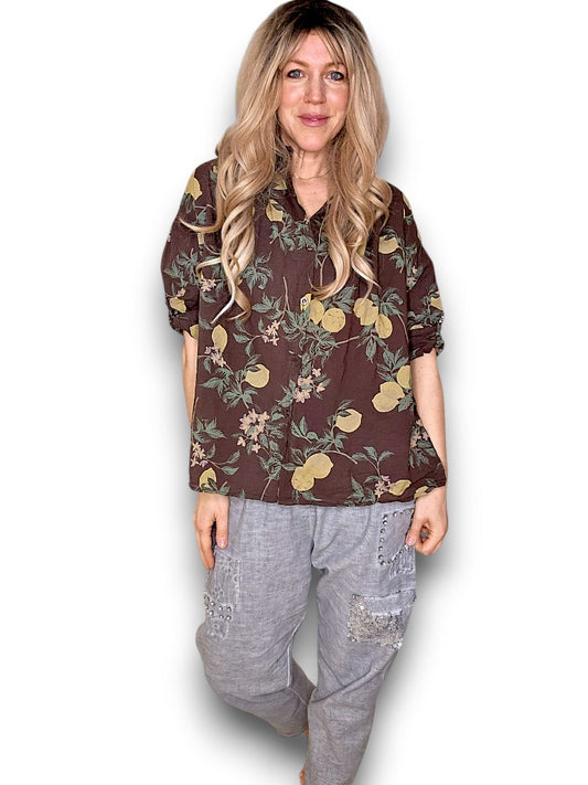 Dark Coffee Dolly Lemon Top