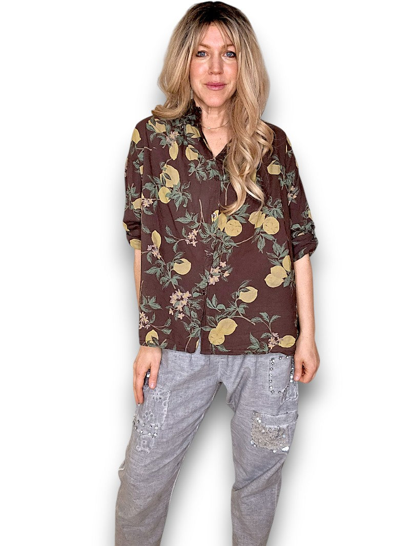 Dark Coffee Dolly Lemon Top