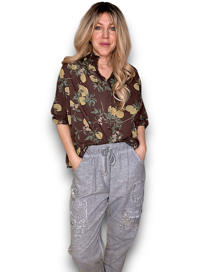 Dark Coffee Dolly Lemon Top